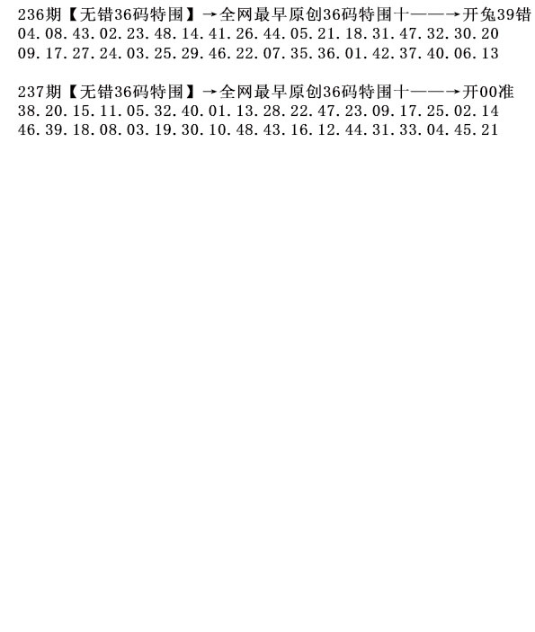 2025237期：36码中特图