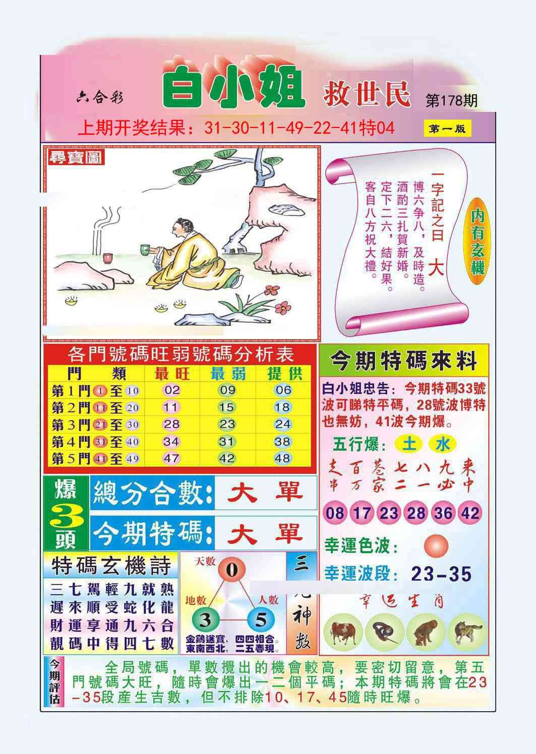 2025178期：白小姐救世
