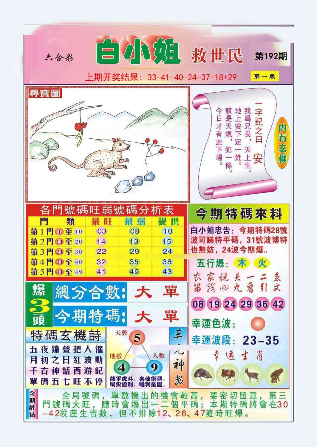 2025192期：白小姐救世