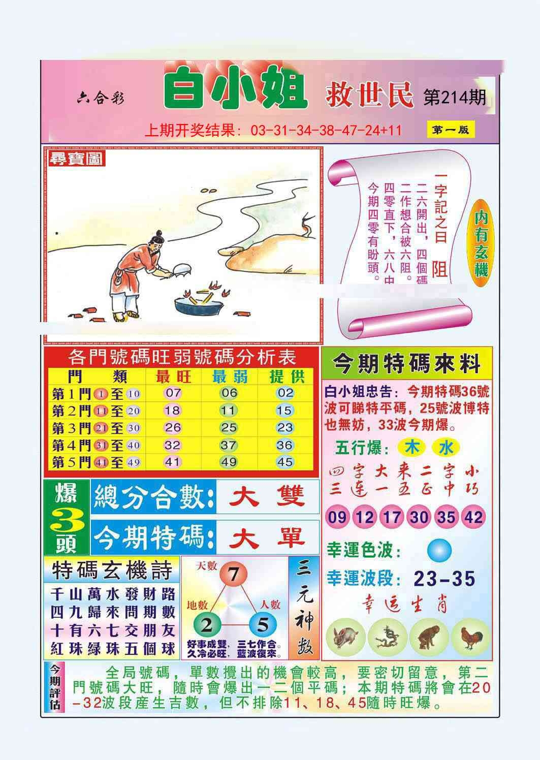 2025214期：白小姐救世