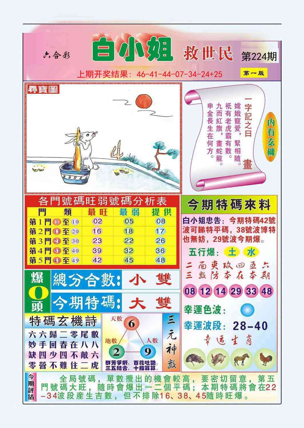 2025224期：白小姐救世