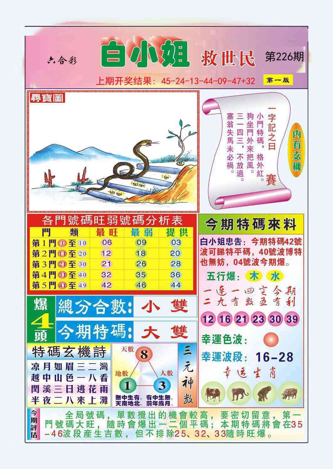 2025226期：白小姐救世