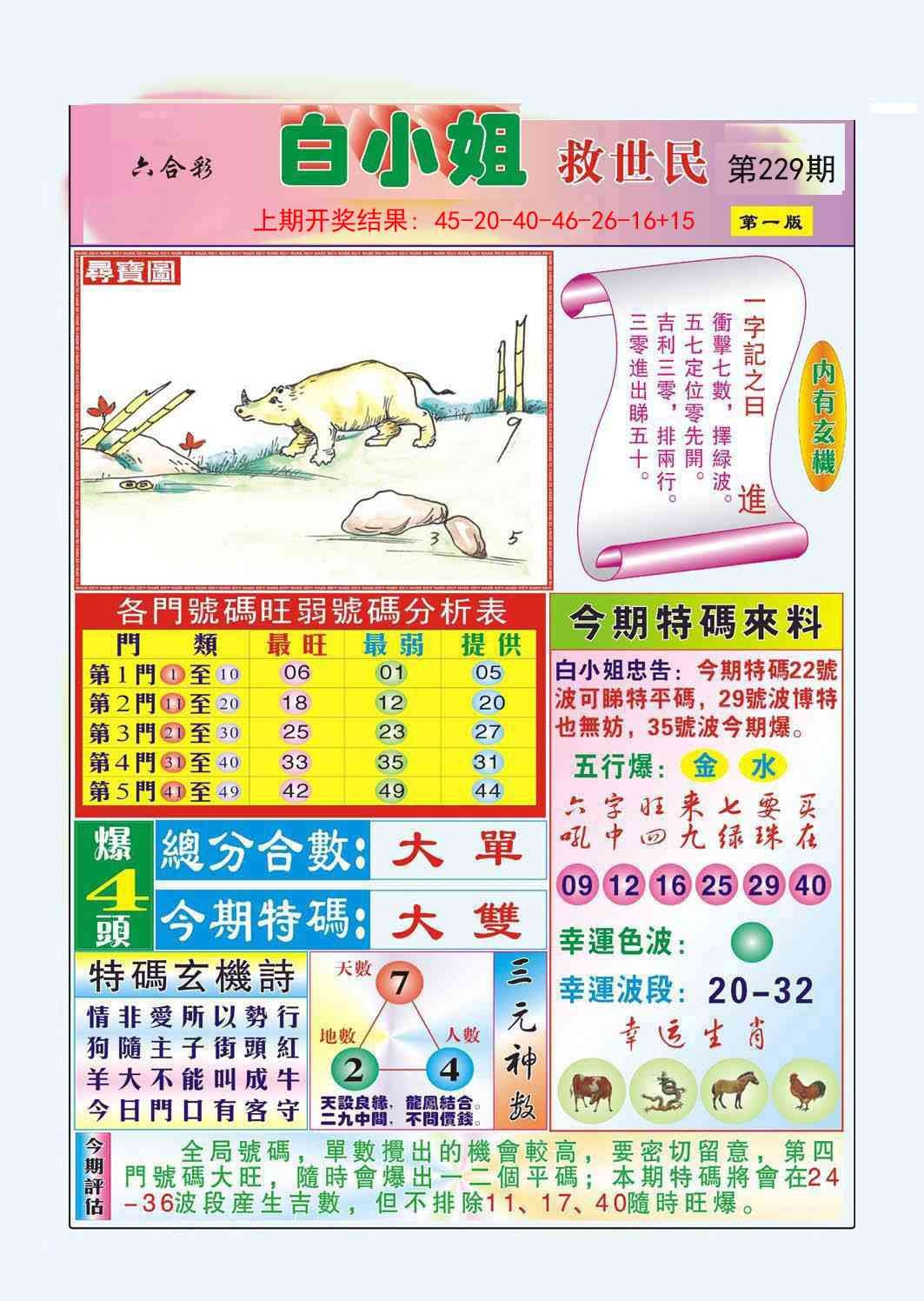 2025229期：白小姐救世