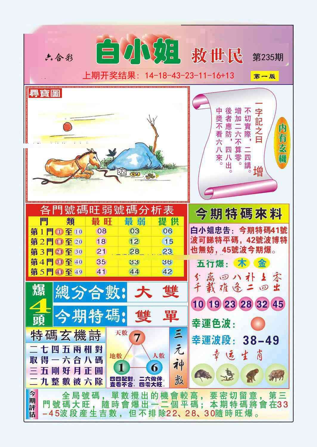 2025235期：白小姐救世