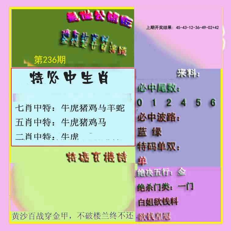 2025236期：波肖尾門報(bào)