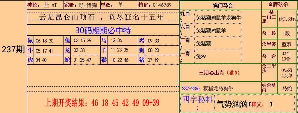 2025237期：30碼中特圖