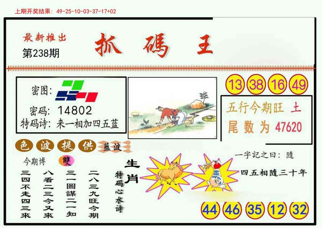 2025238期：澳門抓碼王
