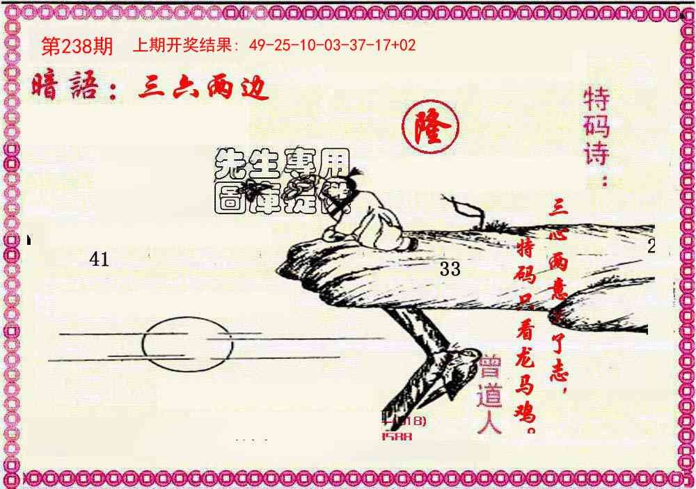 2025238期：曾道人暗語