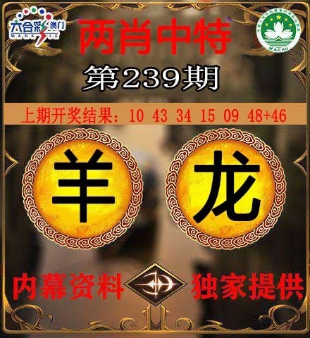 2025239期：澳門(mén)兩肖特
