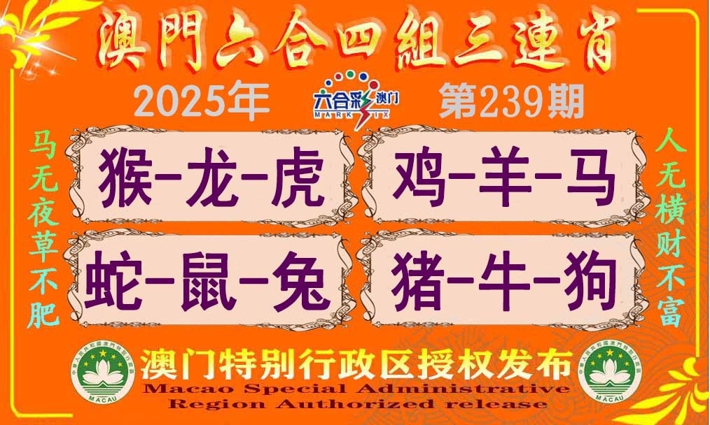 2025239期：四組三連肖