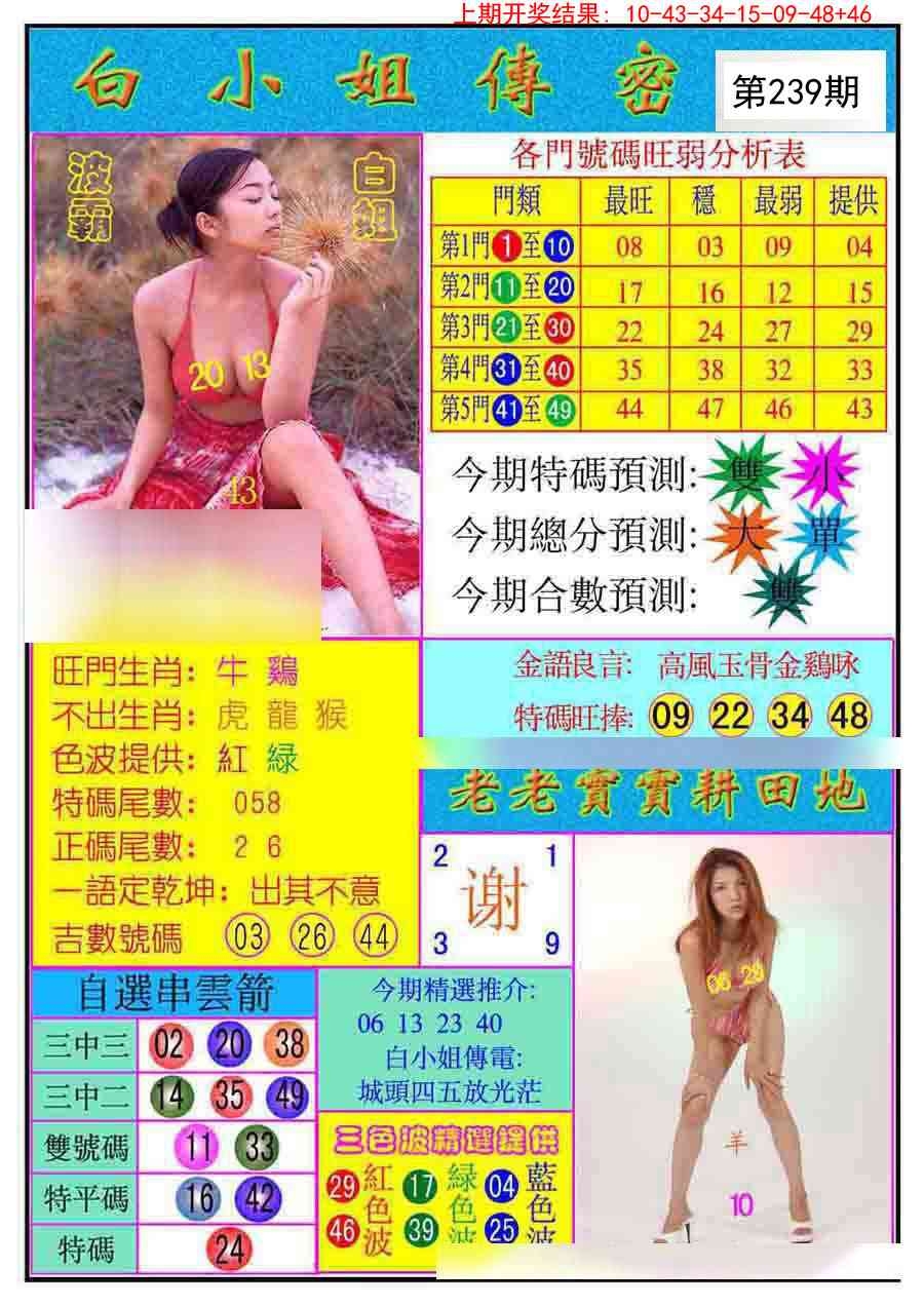 2025239期：白小姐密報(bào)
