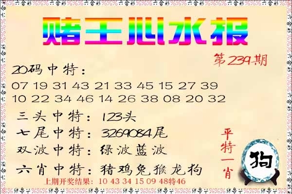 2025239期：賭王心水圖