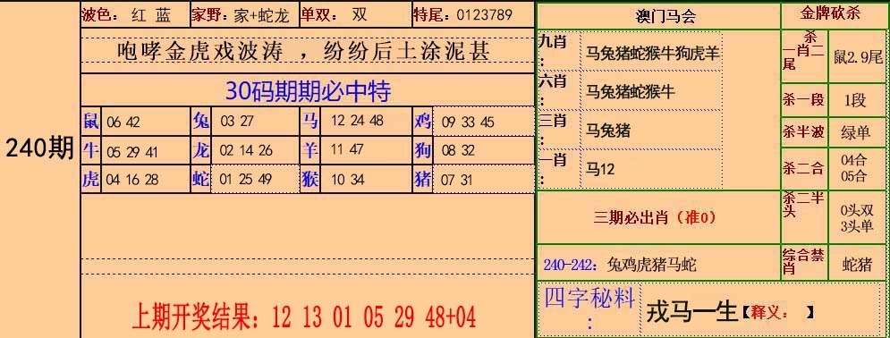 2025240期：30碼中特圖