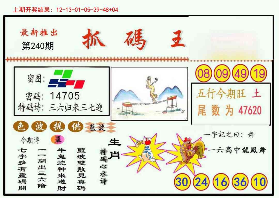 2025240期：澳門抓碼王