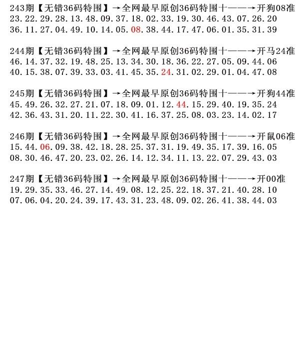 2025247期：36碼中特圖