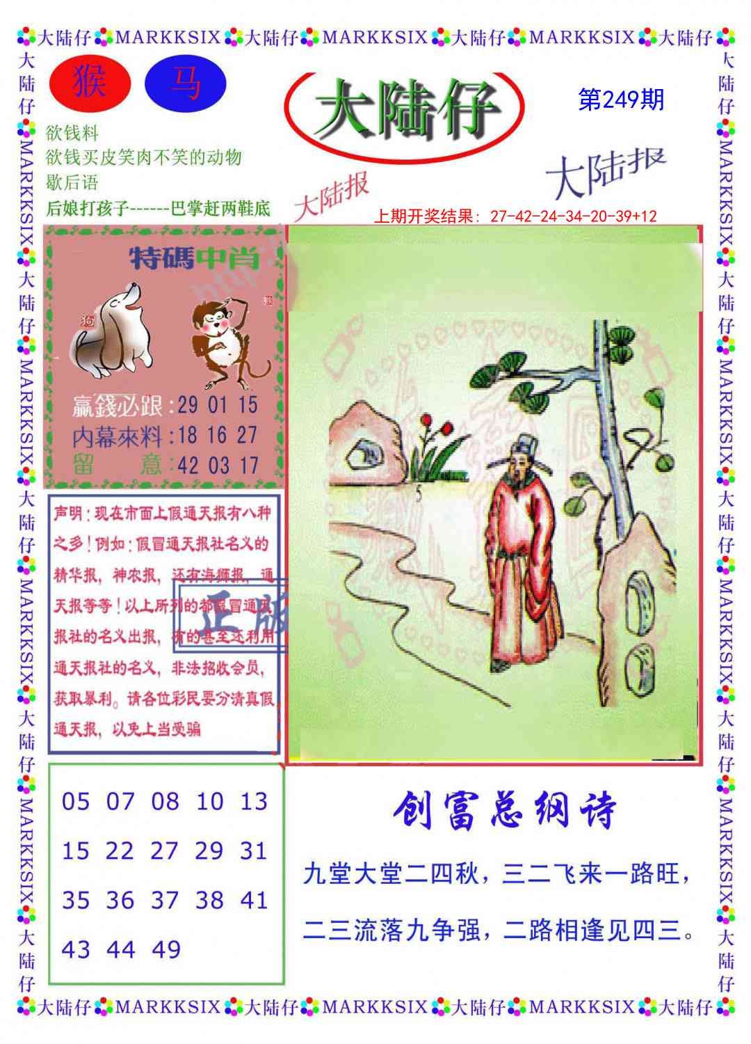 2025249期：澳門大陸仔