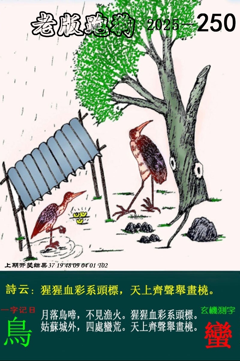 2025250期：老版跑狗圖
