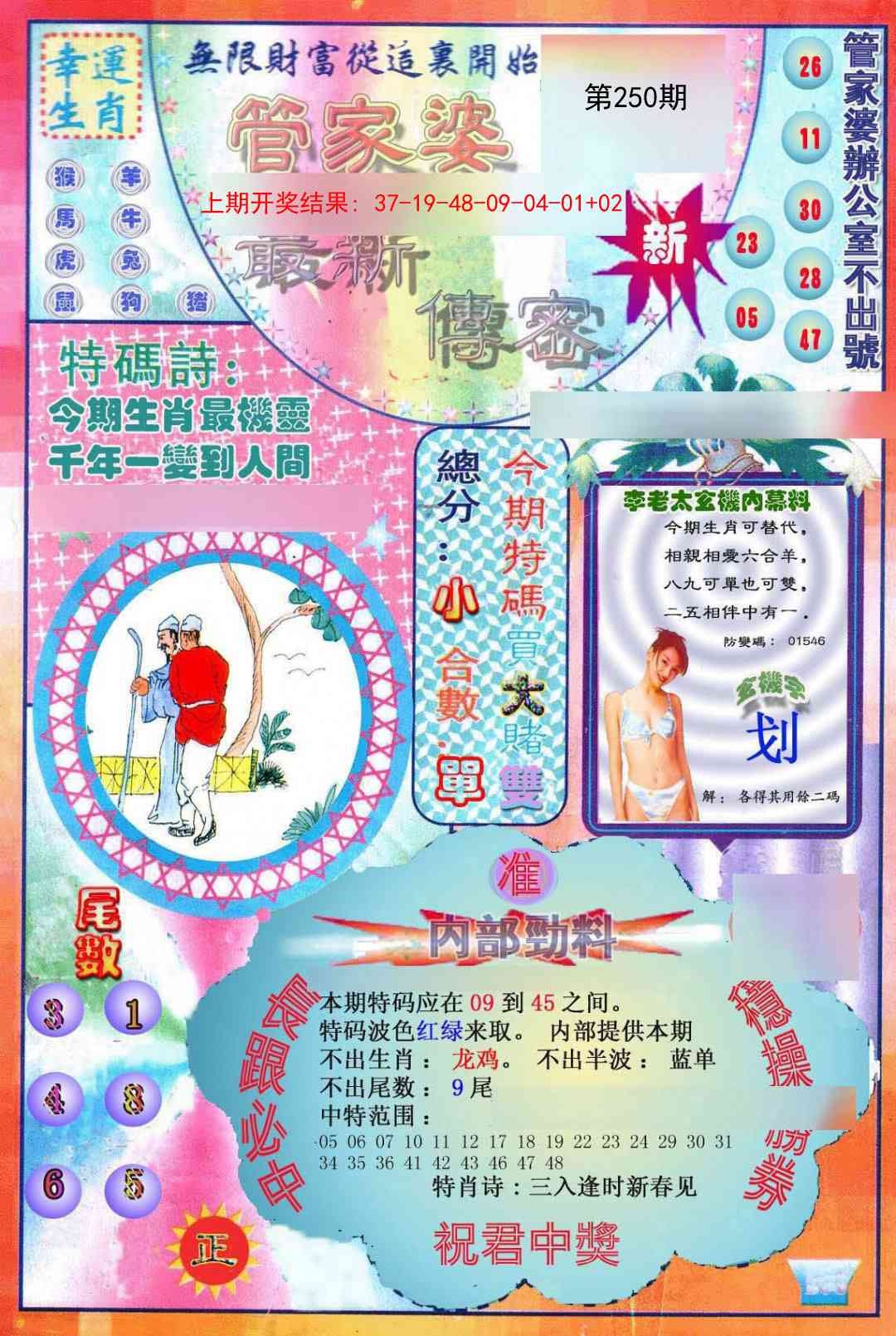 2025250期：管家婆密傳