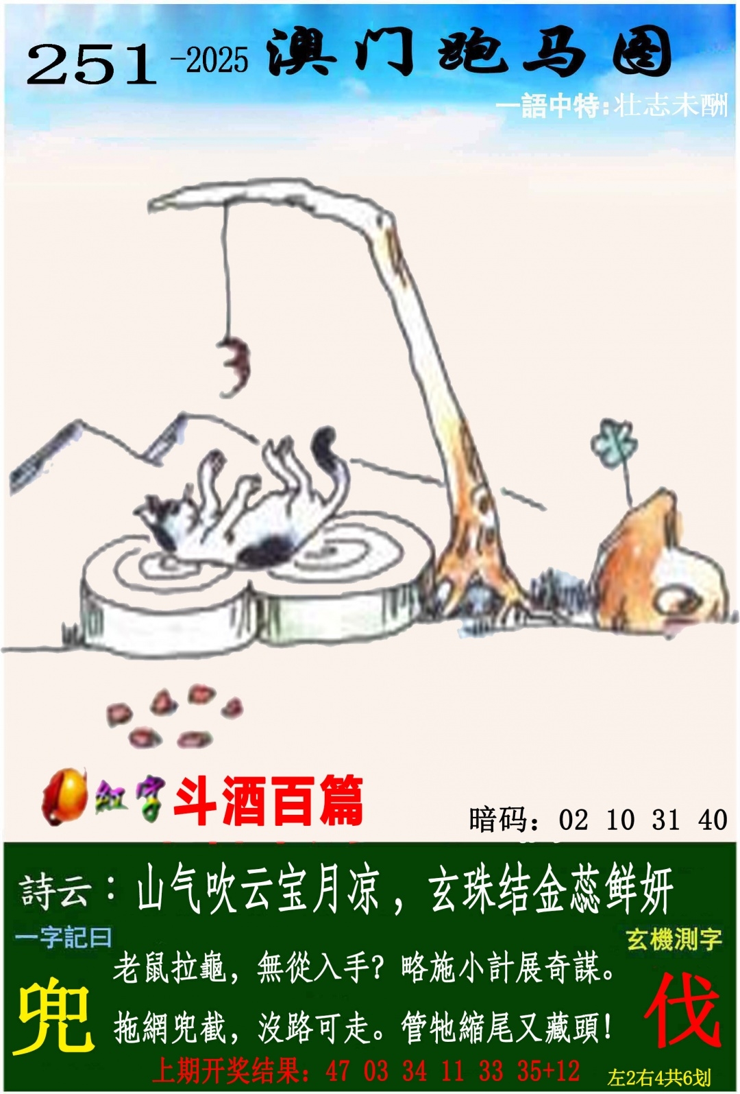 2025251期：澳門跑馬圖