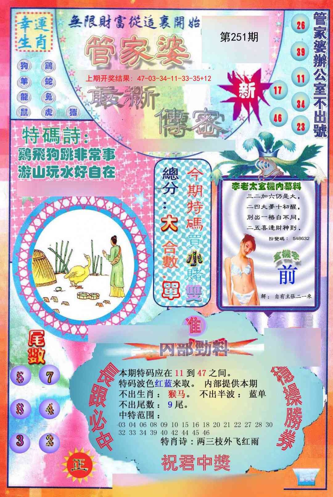 2025251期：管家婆密傳