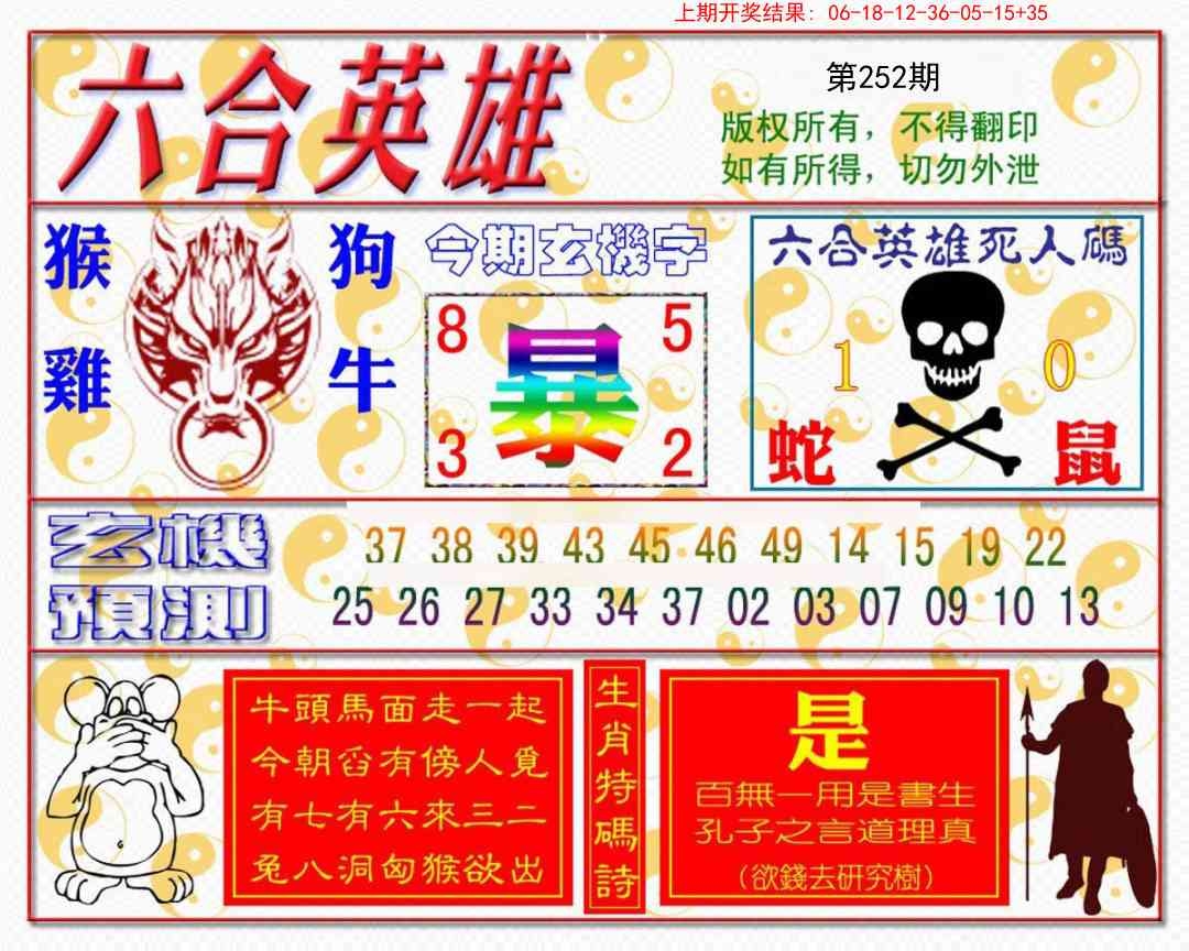 2025252期：六合英雄報(bào)