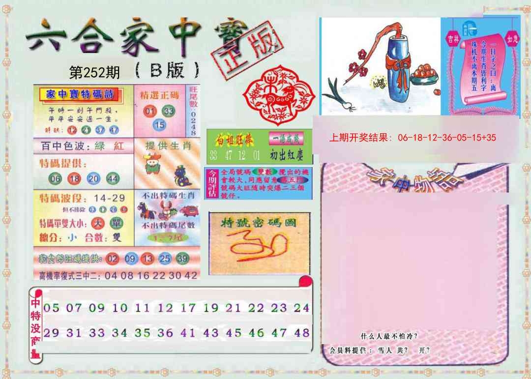 2025252期：六合家寶B