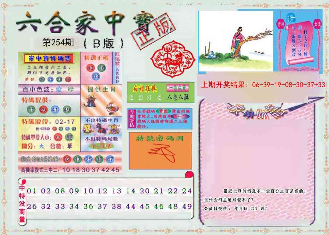 2025254期：六合家寶B