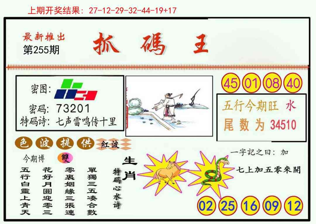 2025255期：澳門抓碼王