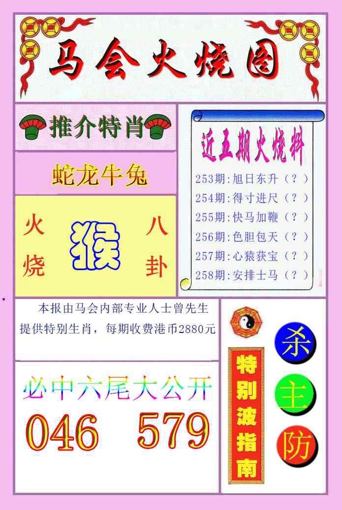 2025258期：馬會(huì)火燒圖