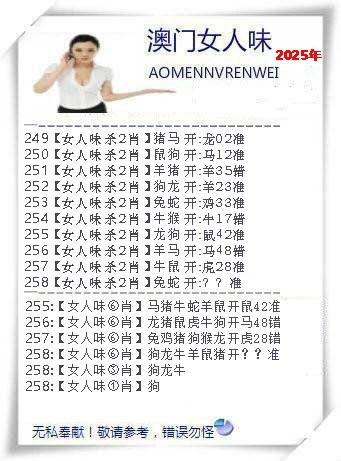 2025258期：澳門女人味