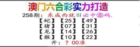 2025258期：東成西就圖