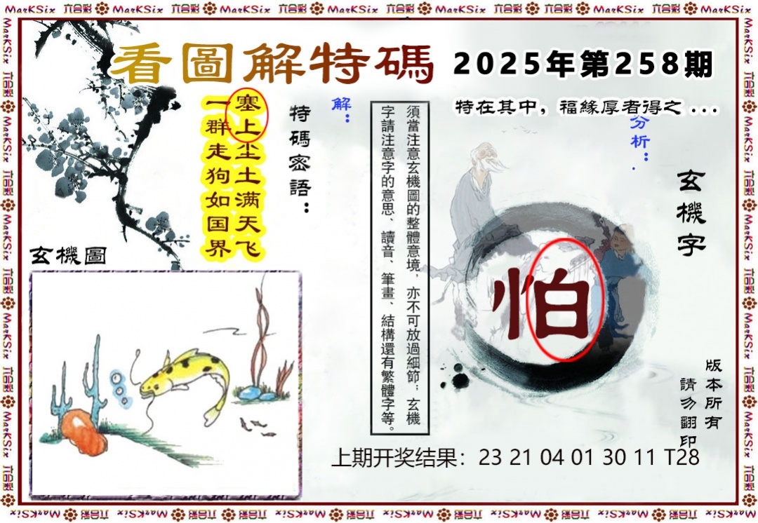 2025258期：看圖解特碼