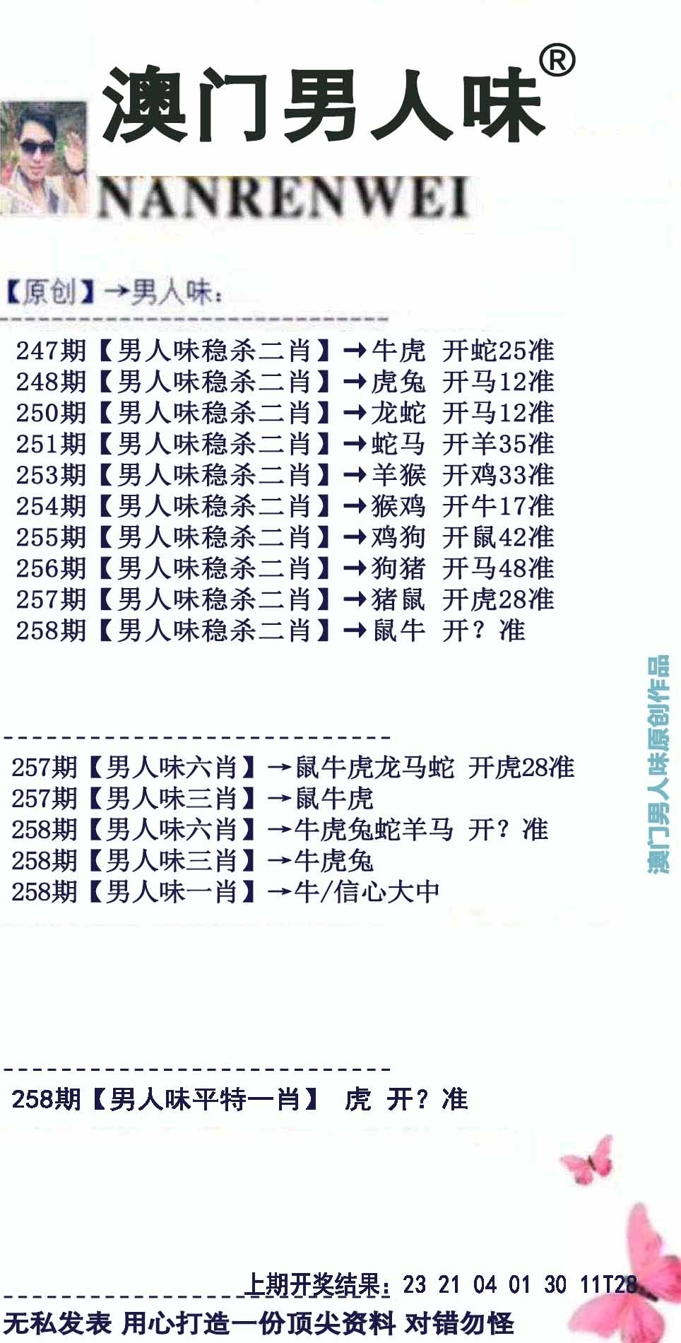 2025258期：澳門男人味