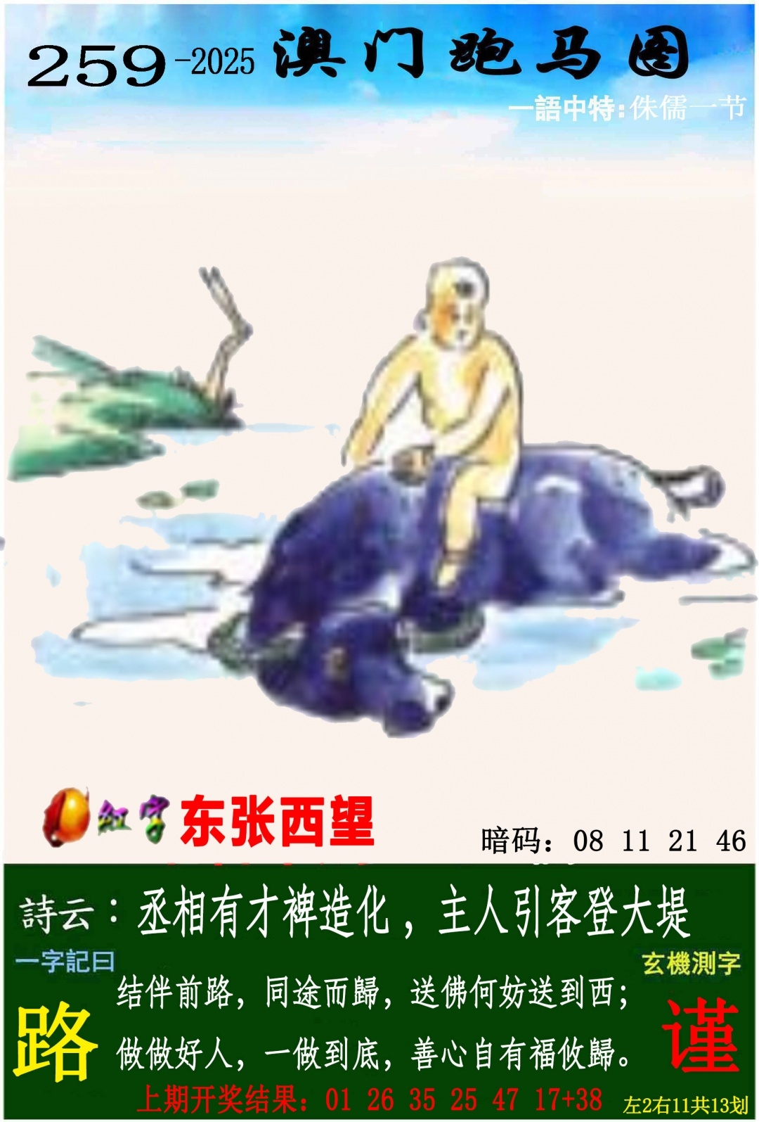 2025259期：澳門跑馬圖