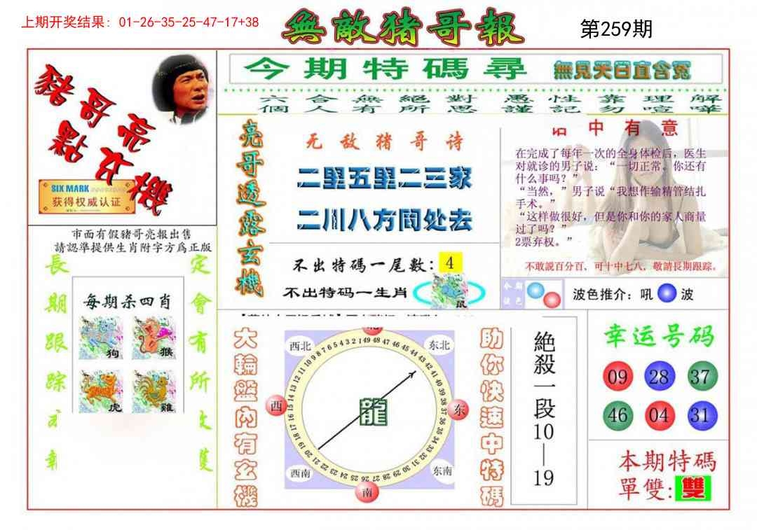 2025259期：無(wú)敵豬哥報(bào)