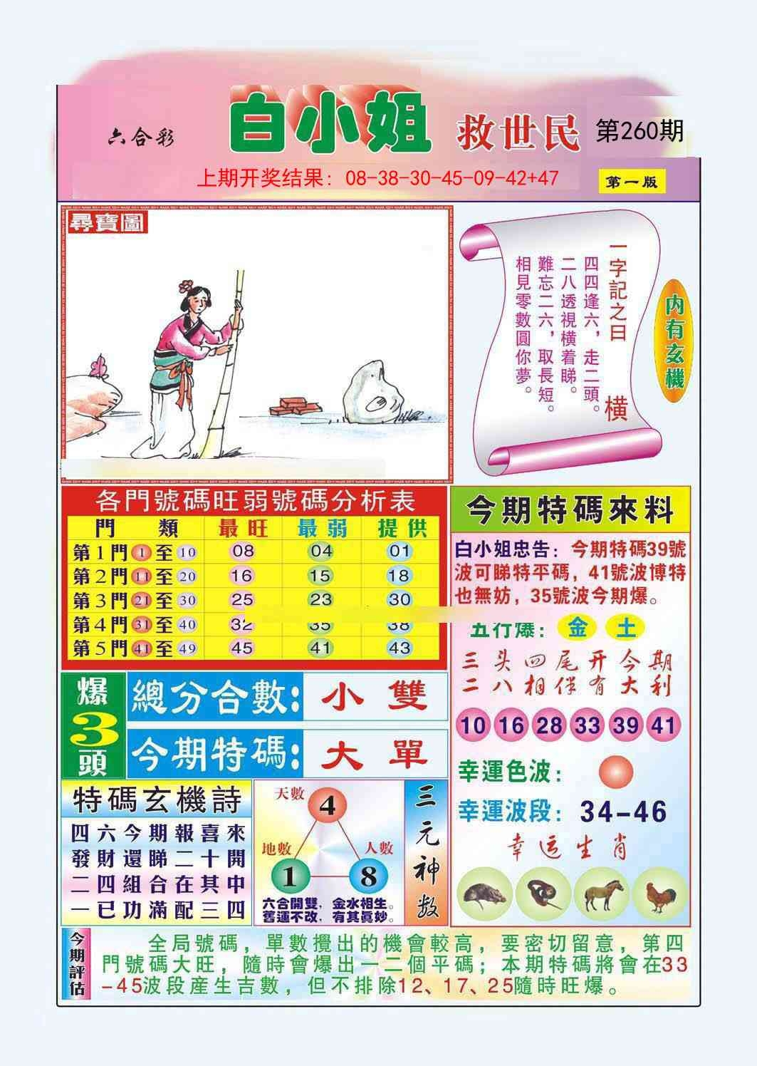 2025260期：白小姐救世