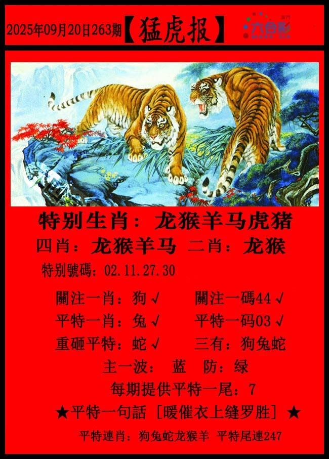 2025263期：澳门猛虎报，描绘205期澳门天天彩玄机:金牛出门迎才神;解析2025新澳门天天免费4肖8码：【牛虎蛇羊,9-11-13-20-23-35-41-45】