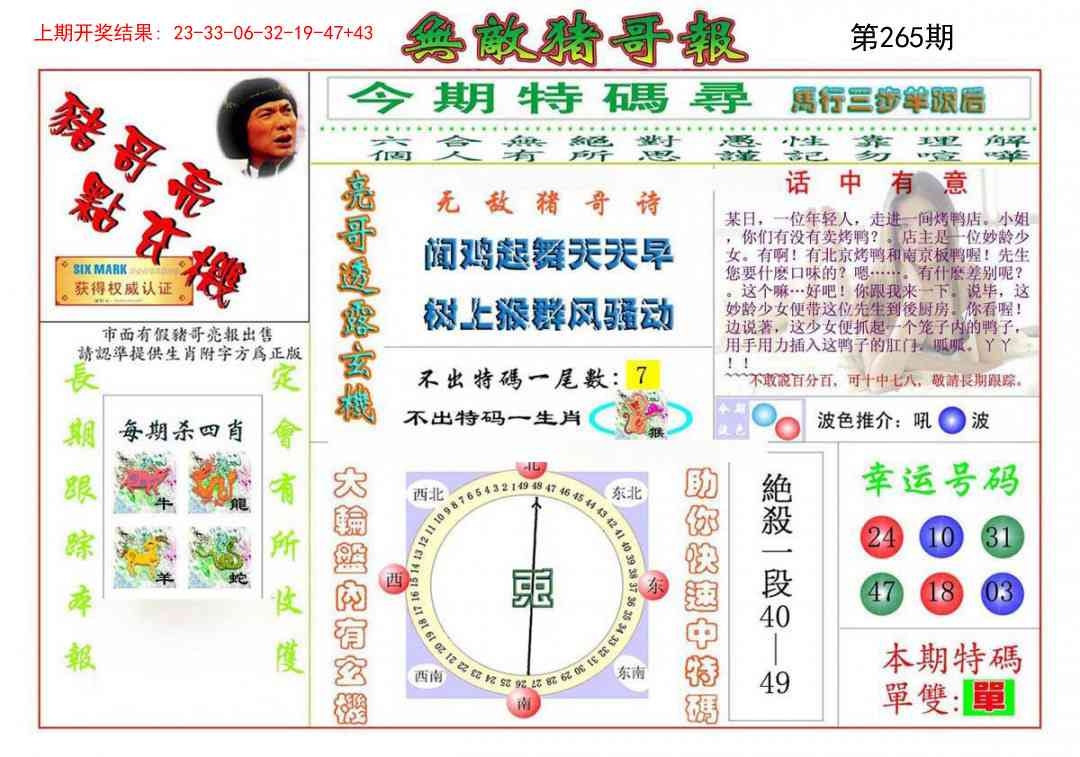 2025265期：无敌猪哥报，描绘2025期期精准免费玄机:有男有女正合身;解析205期澳门天天彩4肖8码：【羊鸡狗猪,2-4-15-17-30-31-37-45】