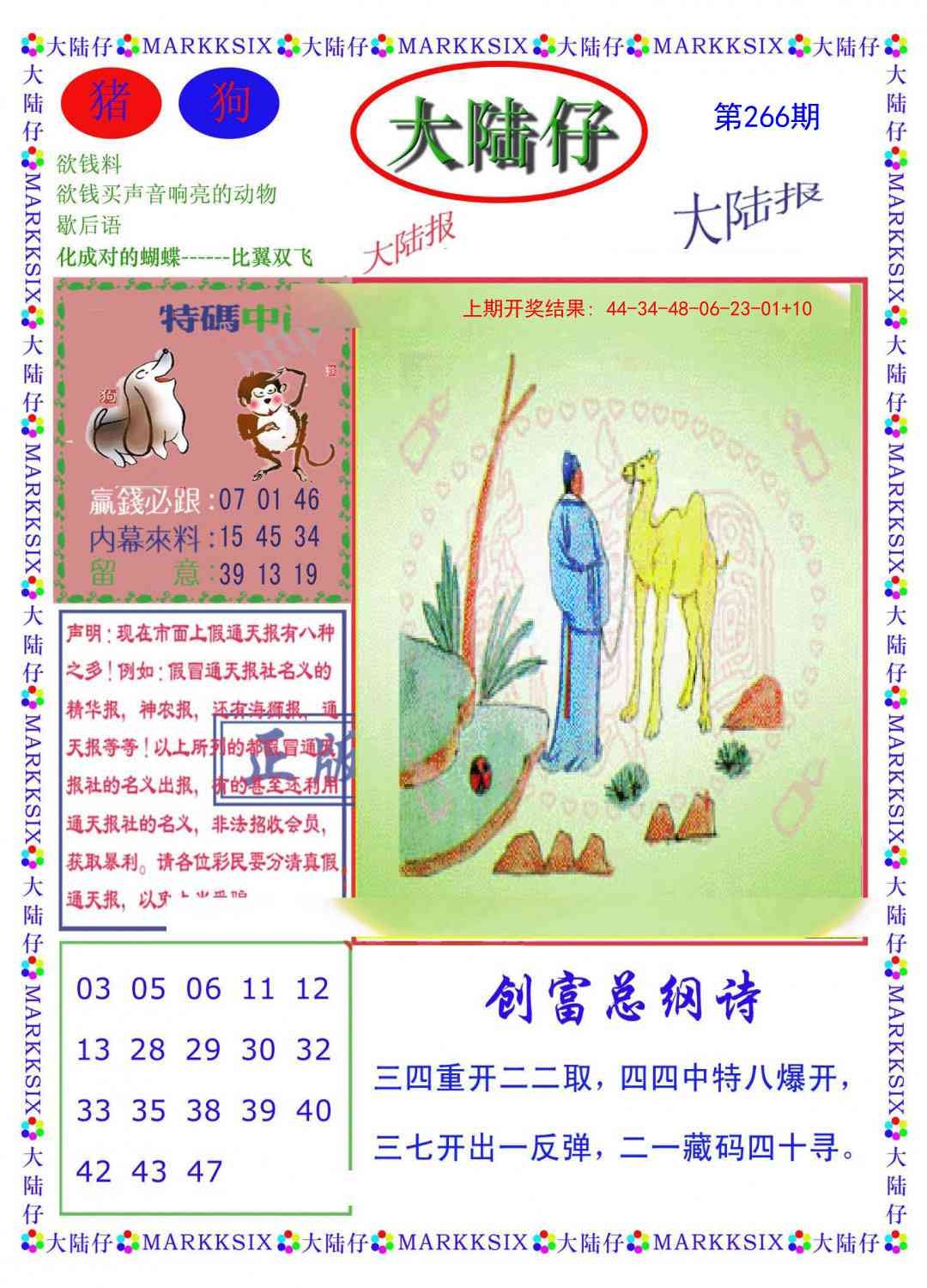 2025266期：澳门大陆仔，描绘205期澳门天天彩玄机:买三用六合;解析2025新澳门天天免费6肖12码：【牛兔龙马猴狗,2-8-10-15-16-22-26-32-36-40-42-47】
