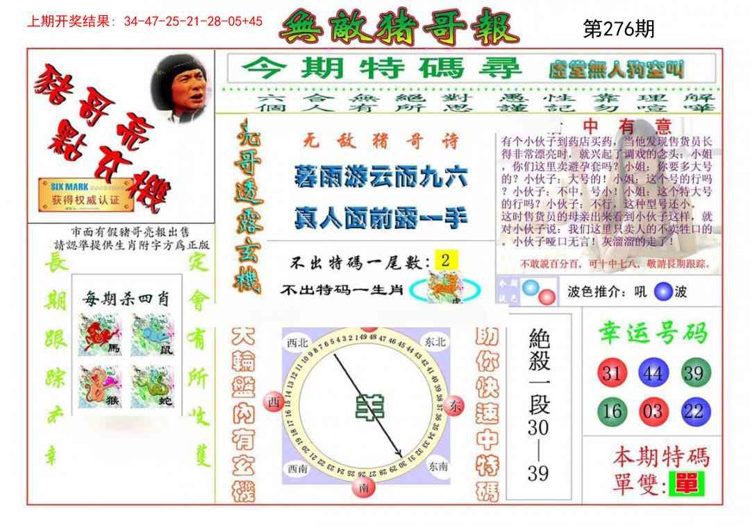 2025276期：无敌猪哥报，描绘2025期期精准免费玄机:金鸡报晓在三更;解析205期澳门天天彩6肖12码：【鼠牛虎兔龙马,3-6-10-15-21-23-25-27-32-43-45-47】