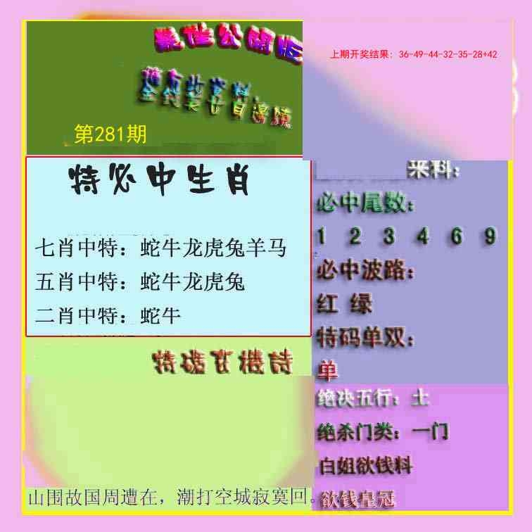 2025281期：波肖尾门报，描绘205期澳门天天彩玄机:买三用六合;解析2025最新免费资料大全性6肖12码：【虎兔蛇马猴鸡,3-4-22-23-28-32-35-37-39-42-44-49】