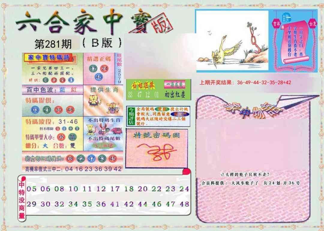 2025281期：六合家宝B，描绘2025最全免费正版大全玄机:鲜鱼只愿水中养;解析2025综合资料大全3肖6码：【蛇鸡狗,25-30-33-35-38-39】