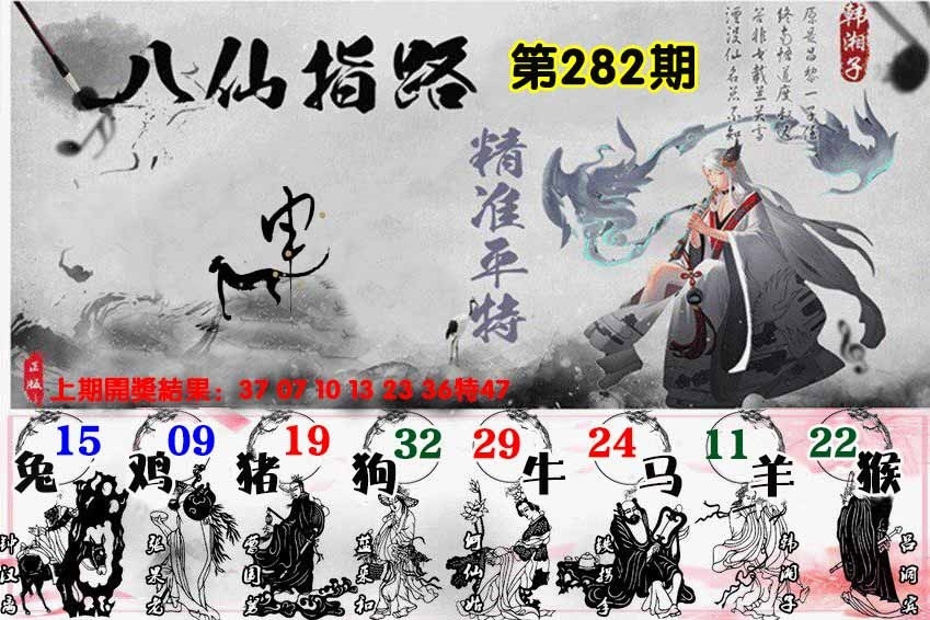 2025282期：八仙指路图，描绘2025期期精准免费玄机:二二四四同等数;解析2025天天彩资料免费图片6肖12码：【牛虎龙马猴鸡,2-3-4-5-14-16-26-38-39-40-43-46】