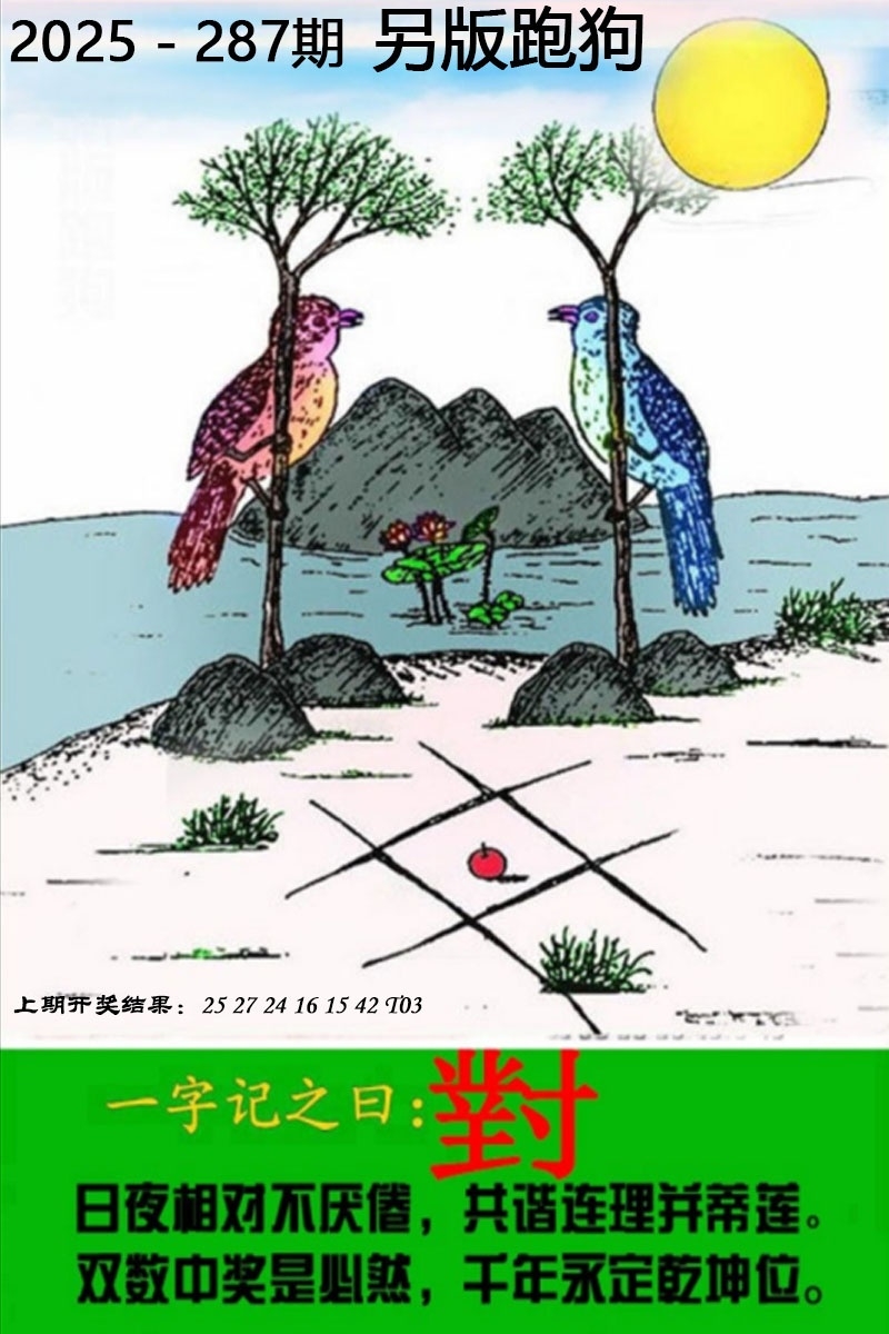 2025287期：另版跑狗图，描绘下一期平特藏宝图玄机:幸运号码中大奖;解析2025新澳门精准正版图片6肖12码：【虎龙蛇羊猴鸡,9-11-14-24-26-27-28-32-36-41-45-49】