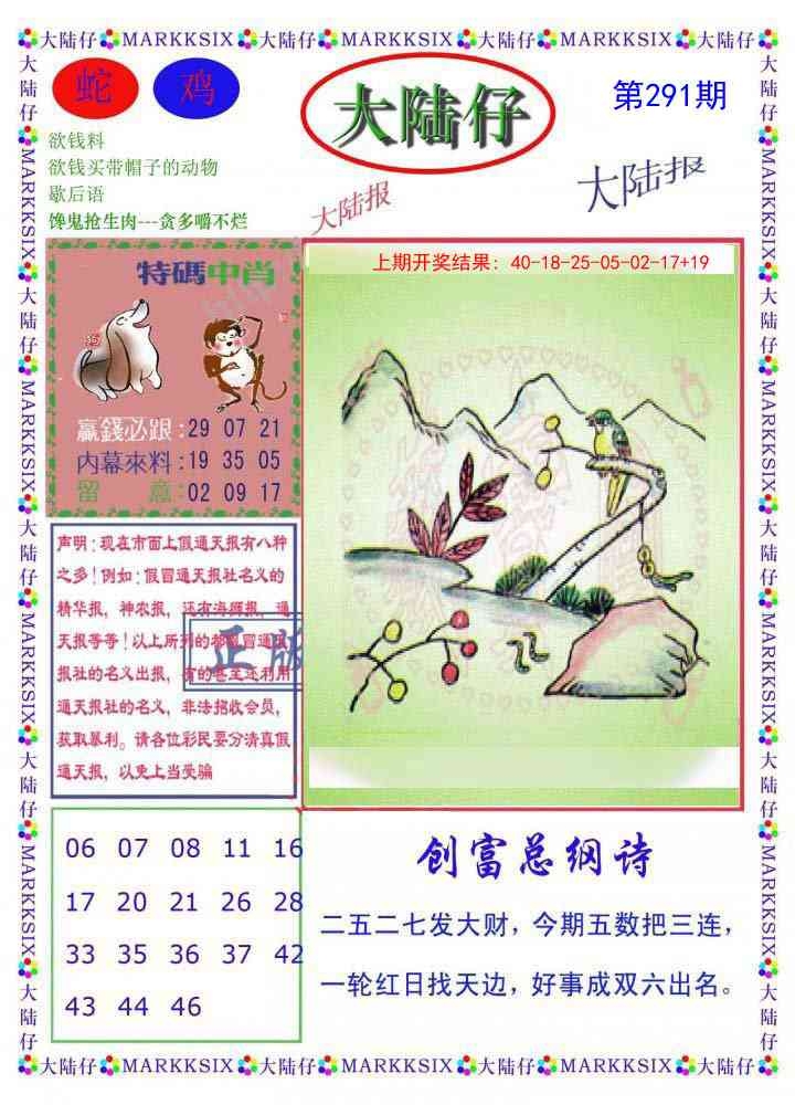 2025291期：澳门大陆仔，描绘205期澳门天天彩玄机:六六大顺二八来;解析2025新澳门天天免费5肖10码：【虎龙蛇马猴,1-15-23-33-34-35-39-43-45-47】