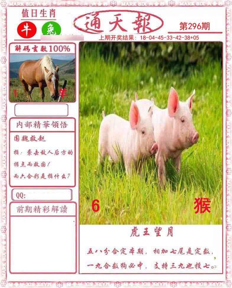 2025296期：通天报解码，描绘205期澳门天天彩玄机:特码生肖不用查;解析2025新澳门冷码表3肖6码：【鼠牛虎,21-33-34-41-43-45】