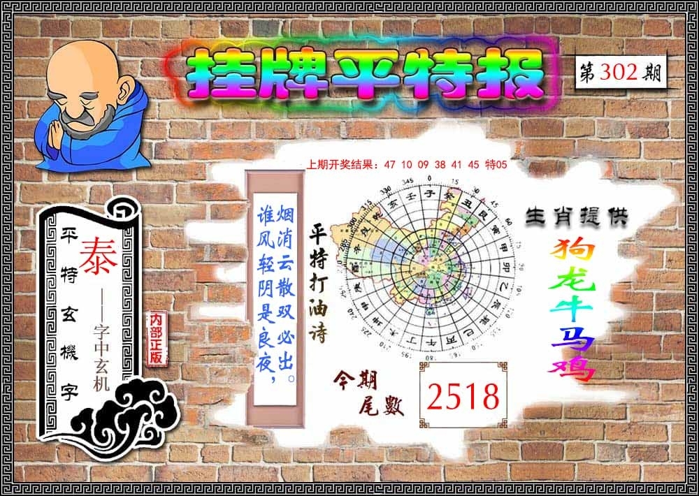 2025302期：挂牌平特报，描绘2025新门正版挂牌玄机:今期生肖定北方;解析2025最新免费资料3肖6码：【兔鸡狗,14-23-25-34-38-43】