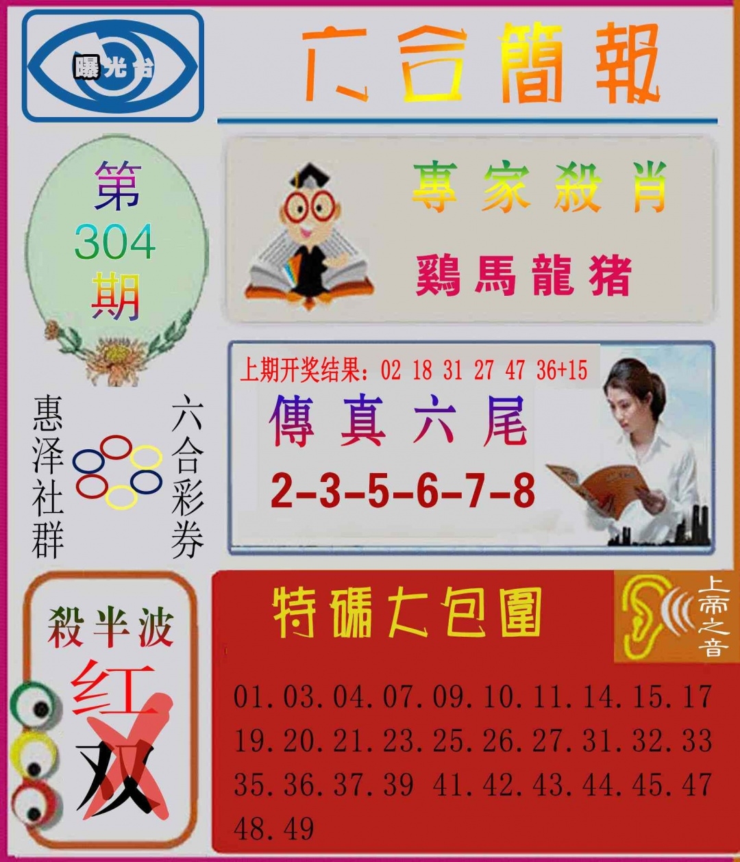 2025304期：六合简报图，描绘2025最全免费资料大全玄机:回首三四要留意;解析2025最全免费正版大全4肖8码：【虎羊鸡猪,2-5-15-40-41-45-47-48】