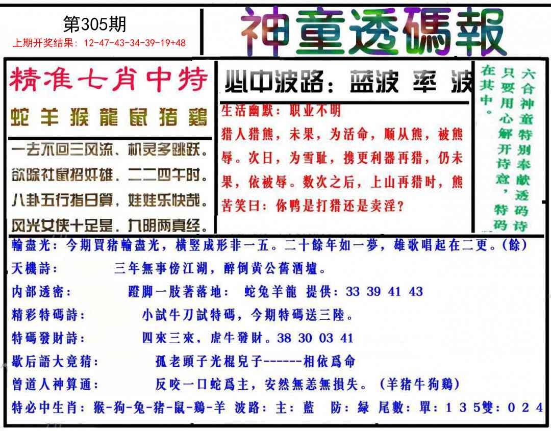 2025305期：神童透码报，描绘2025新澳门冷码表玄机:十七十八正少年;解析2025新资料期期5肖10码：【虎马猴鸡猪,3-12-14-28-30-32-33-35-45-48】