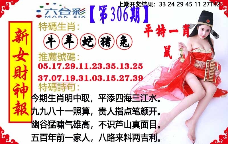 2025306期：澳门女财神，描绘205期澳门天天彩玄机:看好特码你有缘;解析2025新澳门冷码表6肖12码：【鼠牛兔蛇羊鸡,1-2-3-9-11-19-20-28-32-38-39-40】